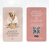 Hond Groomer Blush Elegant QR Code Visitekaartje