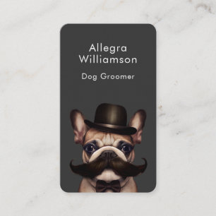 Hond Groomer Fun Franse Bulldog QR-code Visitekaartje