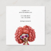 Hond Groomer Fun Pink Poodle Vierkante Visitekaartje (Achterkant)