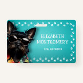 Hond Groomer Paw Print Rand Badge (Achterkant)