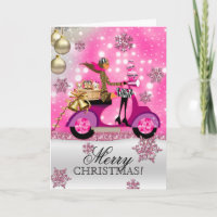 Hond Groomer Vet Kerst Scooter Meisje Mobiel Huisd