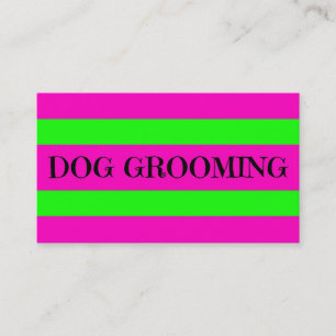 Hond Grooming Neon Groen en Hot Pink Visitekaartje