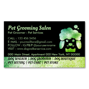 Hond Grooming Salon groen bad spa Magnetisch Visitekaartje