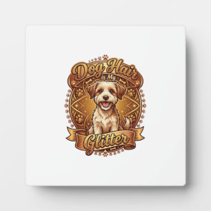 Hond Haar Is Glitter Fluffy Gouden Lint_1 Fotoplaat