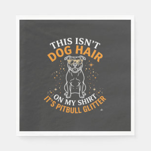 Hond Haar Pitbull Glitter Draagt Zonnebril Sterren Servet