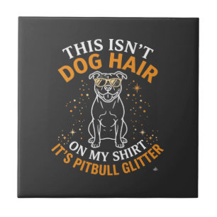 Hond Haar Pitbull Glitter Draagt Zonnebril Sterren Tegeltje