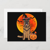 Hond Halloween Duitse Herder Jack Lantern Pompoen Uitnodiging Briefkaart (Voorkant / Achterkant)
