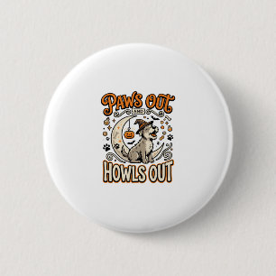 Hond Halloween Huil Feest Ronde Button 5,7 Cm