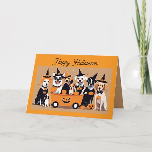 Hond Halloween Kostuum Feestkaart Feestdagen Kaart (Voorkant)