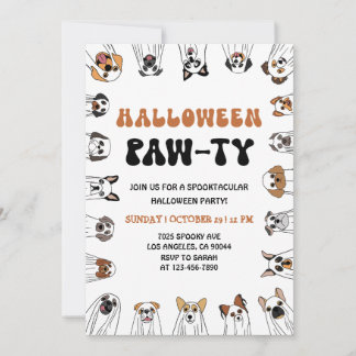 Hond Halloween Party Nodig Hond Kostuum Parade Kaart