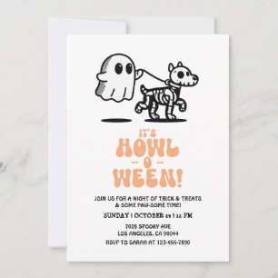 Hond Halloween Party Nodig Hond Kostuum Party Kaart