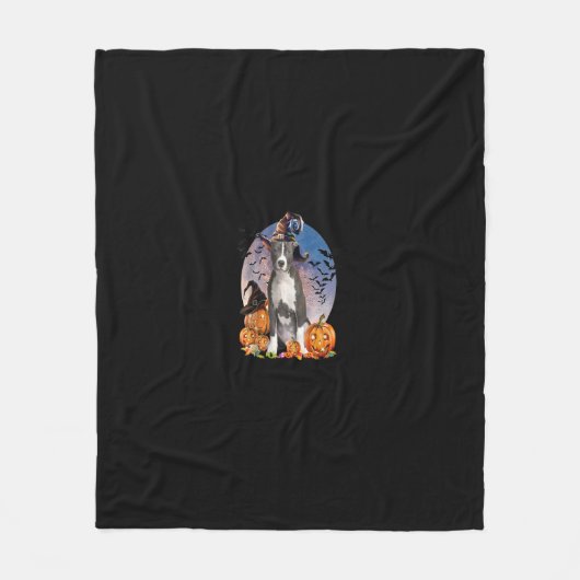 Hond Halloween Pitbull Jack O Lantern Pompoen Tank Fleece Deken (Voorkant)