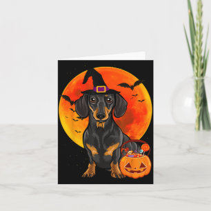 Hond Halloween Zwarte Dachshund Jack O Lantern Kaart