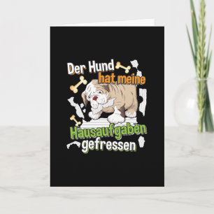 Hond heeft mijn huiswerk opgegeten - Duits citaat  Kaart