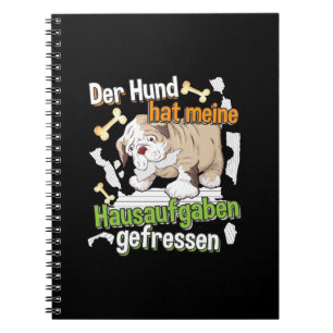 Hond heeft mijn huiswerk opgegeten - Duits citaat Notitieboek