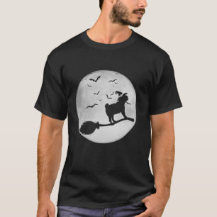 Hond Heks Bezem Volle Maan Franse Bulldog Hond Hal T-shirt