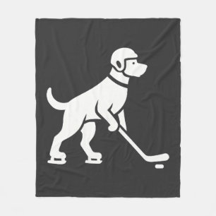 Hond Hockey Speler Silhouet Fleece Deken