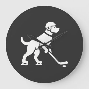 Hond Hockey Speler Silhouet Grote Klok