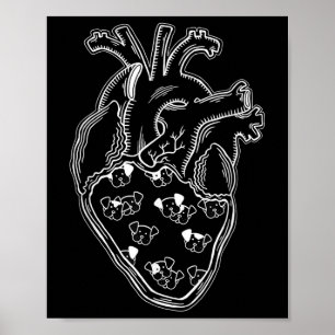 Hond Hond Anatomie Tattoo Stijl Hart Anatomie Poster