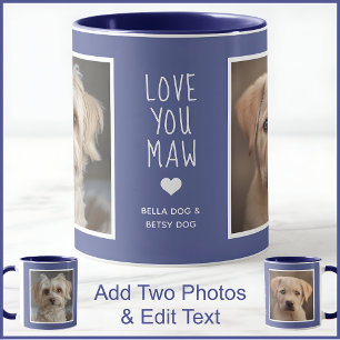 Hond Honden Maw Maw 2 Foto's & Tekst Blauw C49 & W Mok