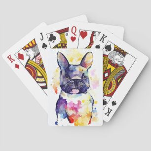 Hond Huisdier Dier Natuur Waterverf Kunst Schilder Pokerkaarten