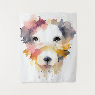 Hond Huisdier Dier Natuur Waterverf Kunst Schilder Wandkleed