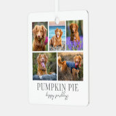 Hond Huisdier Foto Kerstmis Metalen Ornament (Voorkant links)