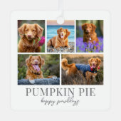 Hond Huisdier Foto Kerstmis Metalen Ornament (Voorkant)