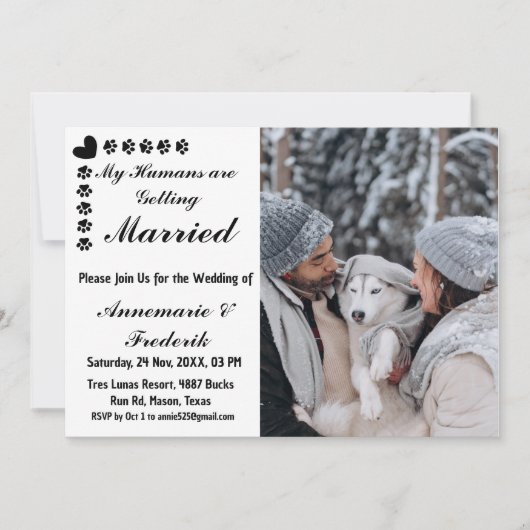 Hond huisdier liefhebber bruiloft uitnodiging (Voorkant)