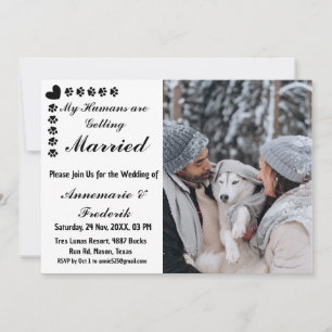 Hond huisdier liefhebber bruiloft uitnodiging