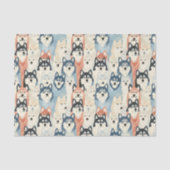 Hond Husky patroon Tissuepapier (Voorkant)