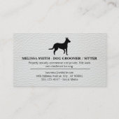Hond Icon en poten Witte leren Elite Visitekaartje (Achterkant)