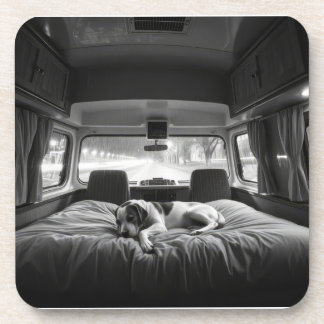 Hond in Bed van Camper Bier Onderzetter