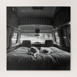 Hond in Bed van Camper Legpuzzel