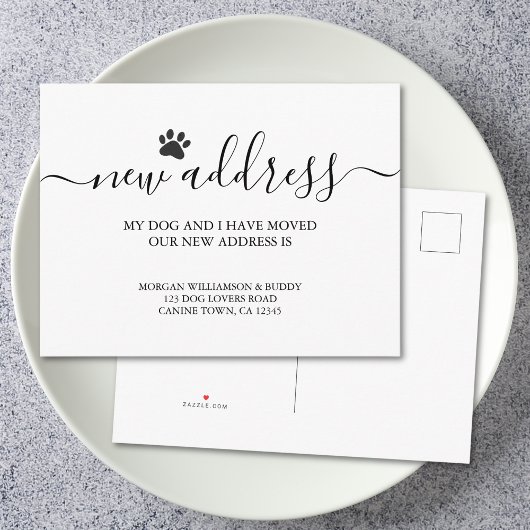 Hond in beweging aankondigingskaart