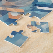 Hond in blauw mozaïek legpuzzel (Zijkant)