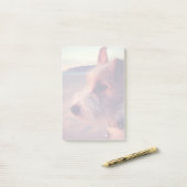 Hond in de buurt van het strand post-it® notes (Op bureau)