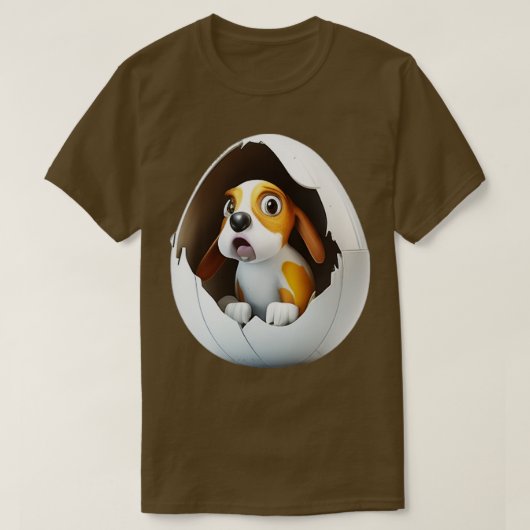 Hond in de eierpremie t-shirt (Design voorkant)