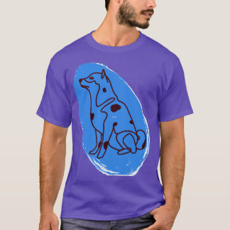 Hond in de eikunst t-shirt
