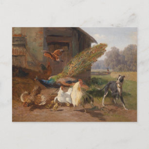 Hond in de Pluimveehouderij van Carl Jutz Briefkaart