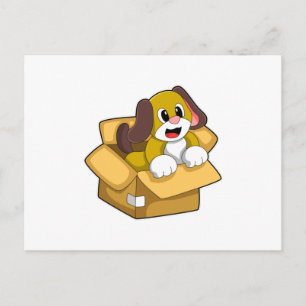 Hond in Doos Briefkaart