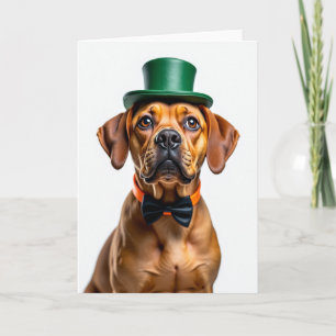 Hond in een geweldige hoedenkaart kaart
