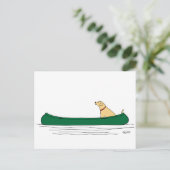 Hond in een kano Bewegend Briefkaart (Staand voorkant)