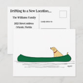 Hond in een kano Bewegend Briefkaart (Voorkant / Achterkant)