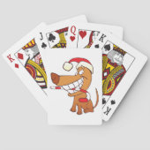 Hond in een kerstmuts speelkaarten (Achterkant)