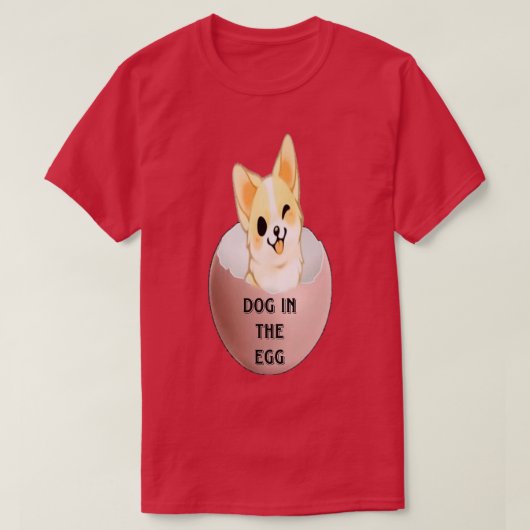 Hond in ei 48 t-shirt (Design voorkant)