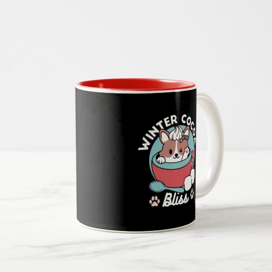 Hond in feestelijke Mok voor Holiday Vibes - Winte (Voorkant rechts)