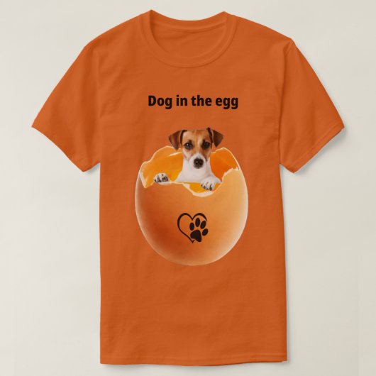 hond in het ei 301 t-shirt (Design voorkant)