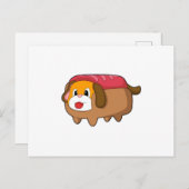 Hond in Hotdog Briefkaart (Voorkant / Achterkant)