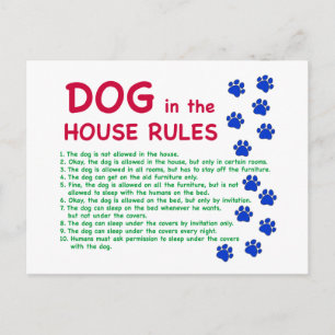 Hond in huis regels - regels om van te leven briefkaart